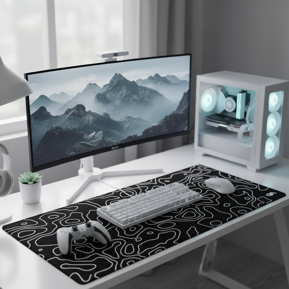 Black Topo Mousepad