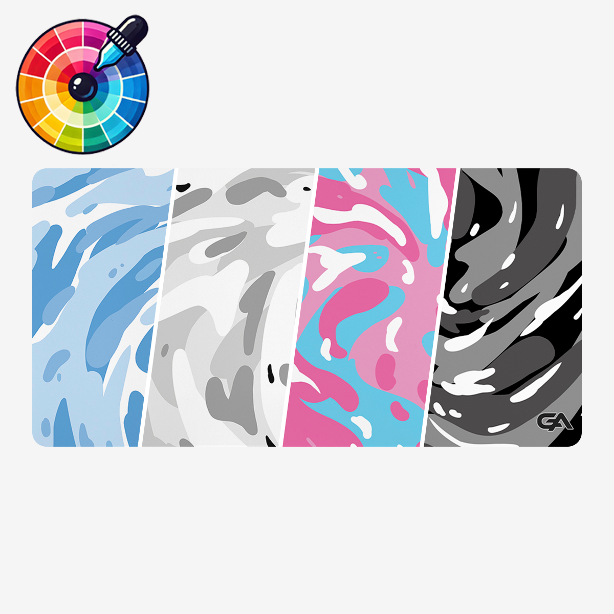 Custom Swirl desk mat gaming mouse pad, alternate view 1