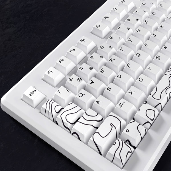 White Topo Starter Bundle - Mousepad, Keycaps, Wallpapers