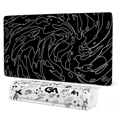 Black Monochrome Swirl Mousepad