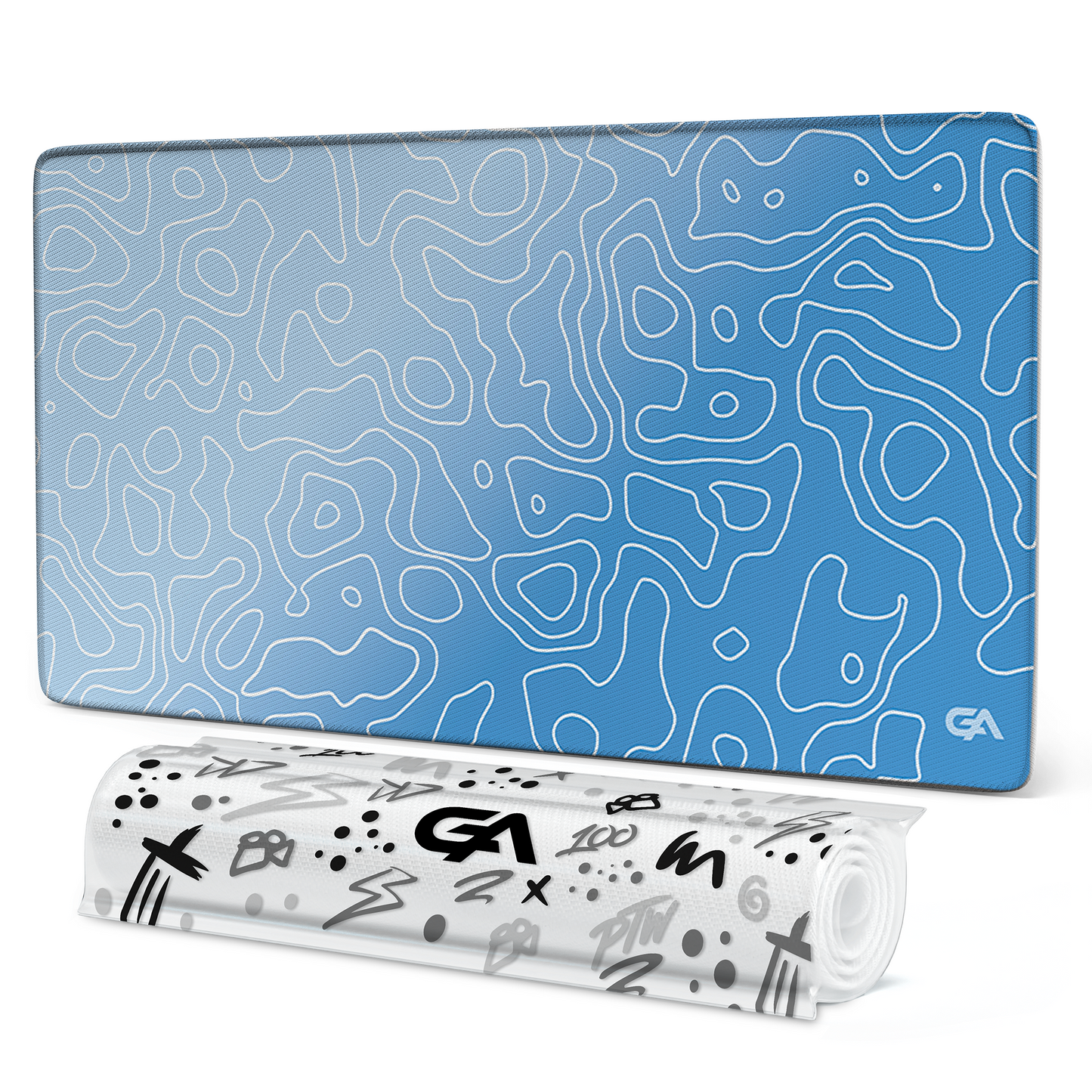 Icy Cyan Topo Mousepad