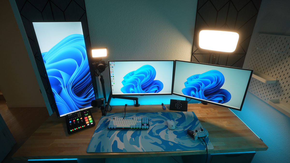 Icy Cyan Swirl Mousepad