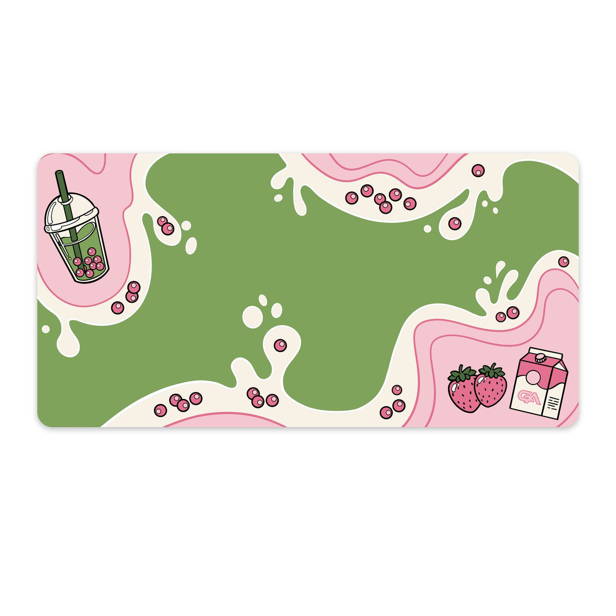 Boba Strawberry Matcha deskmat