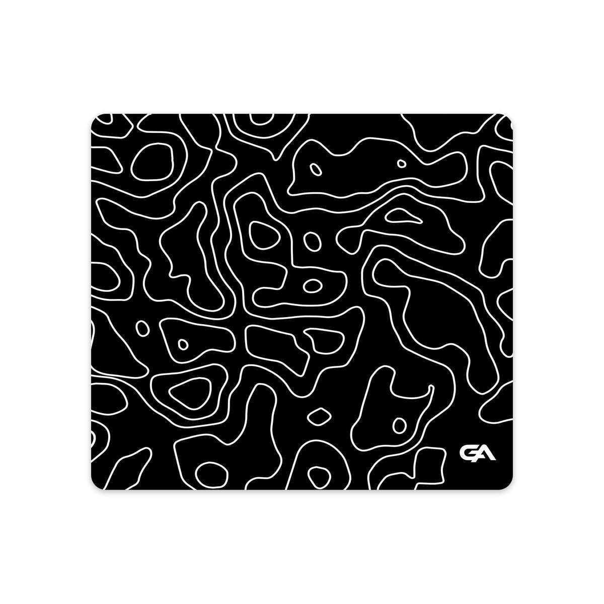 Black Topo desk mat gaming mouse pad, 18x16 inch