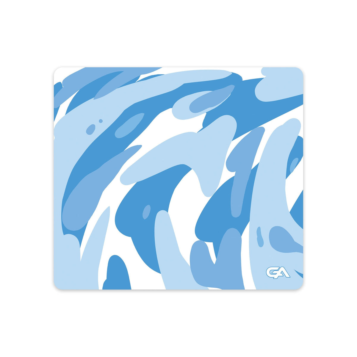 Icy Cyan Swirl desk mat gaming mouse pad, 18x16 inch