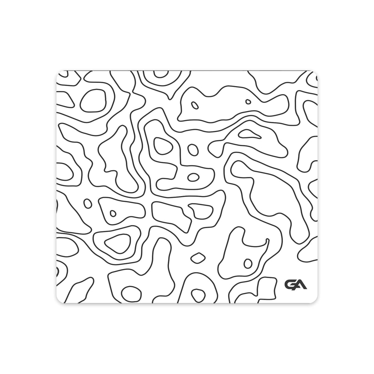 White Topo desk mat gaming mouse pad, 18x16 inch