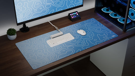 Icy Cyan Topo Mousepad