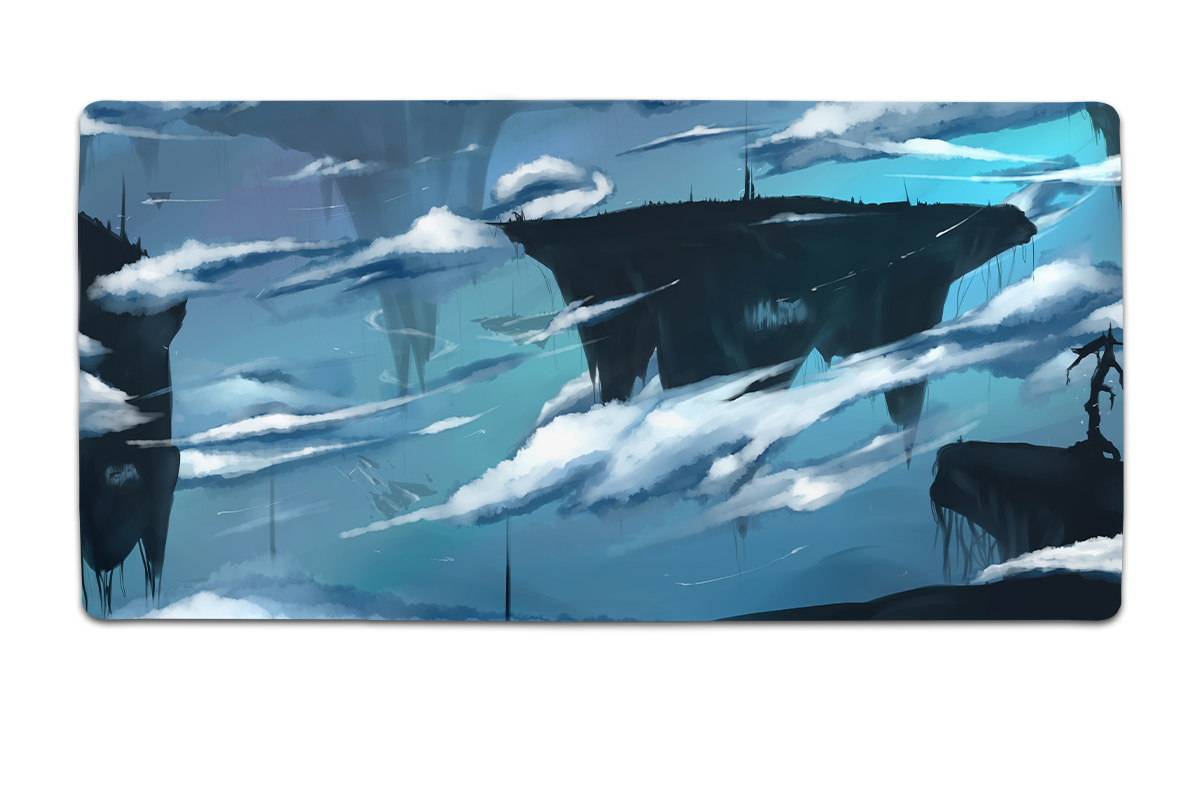 Sky desk mat gaming mouse pad, 36x18 inch